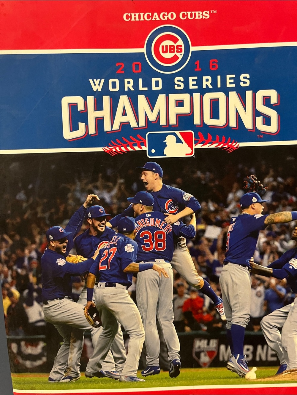 Chicago Cubs 2016 World Series Champions Poster - Blue & Red